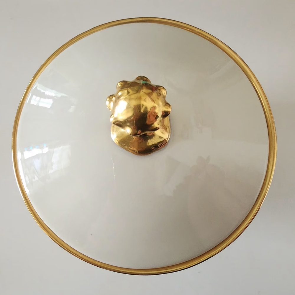 Vintage Lenox Candy Dish & Lid 24k Handpainted Gold Trim, EUVC - Picture 6 of 6